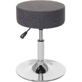 Mendler Tabouret HWC-C22, hauteur réglable, Ø 35 cm, tissu gris