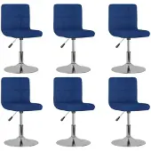 vidaXL Chaise de salle à manger 6 pcs. Pivotant Bleu Tissu