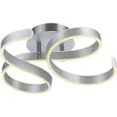 TRIO Leuchten - Plafonnier design I Plafonnier I Lampe I Lampe acier I argent I nickel mat incl. LED 3-étapes dimmable - Frank Dimmer I Dimmable I Salon I Chambre à coucher - Acier Autre - I (ni