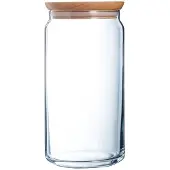 Luminarc Pure Jar - Pot de rangement avec couvercle en bois - 1,5L - Verre - (Lot de 6).
