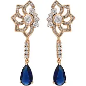 NAEMI Boucles d'oreilles bleu / or / transparent