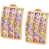 Faina Boucles d'oreilles or / pomme / lavande / rose
