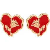 NAEMI Boucles d'oreilles or / rouge