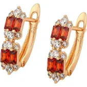 Faina Boucles d'oreilles or rose / rouge