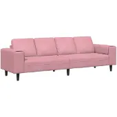 vidaXL Canapé de salon rose 250 x 77 x 76 cm