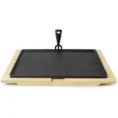 Ibili Plaque En Fonte + Base En Bois 38x28 Cm
