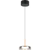 TRIO Suspension LED CELESTE noir-chromé 10 W, blanc chaud, 1 100 lm, verre, dimensions : 200 x 22 x 22 cm, IP20,