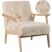 Beliani Fauteuil Leknes Fourrure Synthétique Beige Clair