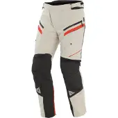 Dainese Gullfoss D-Dry, pantalon textile imperméable ,Gris Clair/Noir/Rouge ,50