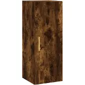 vidaXL Highboard chêne fumé 34,5x34x180 cm bois composite