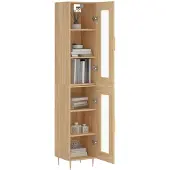 vidaXL Highboard chêne Sonoma 34,5x34x180 cm Matériau dérivé du bois