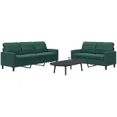 vidaXL Ensemble de canapés 2 pièces avec coussins vert foncé velours