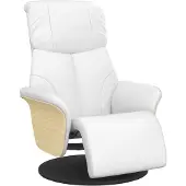 vidaXL Fauteuil relax avec repose-pieds Blanc Similicuir
