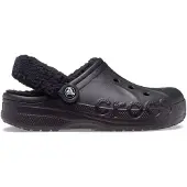 Crocs Baya Sabots à brides en peluche doublés Noir/Noir