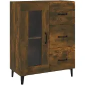 vidaXL Sideboard chêne fumé 69,5x34x90 cm bois composite