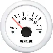 Recmar Voltmeter 8-32v Argenté