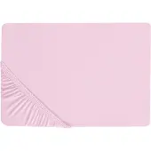 Beliani Drap-housse coton rose 180 x 200 cm JANBU (180x200)