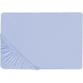 Beliani Drap-housse coton bleu 180 x 200 cm JANBU (180 x 200 cm)