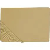 Beliani Drap-housse coton vert olive 90 x 200 cm JANBU (90 x 200 cm)