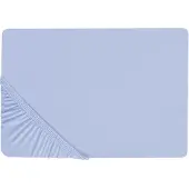 Beliani Drap-housse coton bleu 160 x 200 cm JANBU (160 x 200 cm)