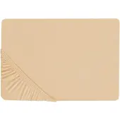 Beliani Drap-housse coton beige sable 160 x 200 cm JANBU (160 x 200 cm)