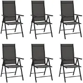 vidaXL Chaises de jardin pliantes 6 pcs. Textilène noir