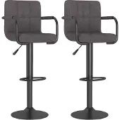 vidaXL Tabouret de bar 2 pcs. Tissu taupe