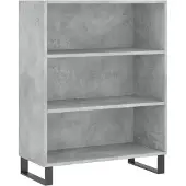 vidaXL Highboard gris béton 69,5x34x180 cm Bois composite