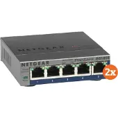 Netgear GS105E ProSafe Plus Lot de 2