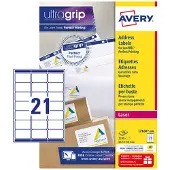 Avery Étiquettes d'adresse QuickPEEL Blanc 63,5x38,1mm 100 Feuilles