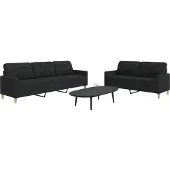 vidaXL Ensemble de canapés 2 pièces noir tissu