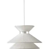 Frandsen Suspension , Kiku, dimmable, Blanc, Salon / séjour, Tissu / textile, Design