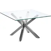 Beliani Table basse argentée 70 x 70 cm pieds métal brillant chambre salon style moderne
