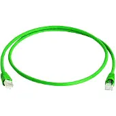 Telegärtner 100007974 RJ45 Network cable, patch cable CAT 6A S/FTP 1.00 m Green Flame-retardant, incl. detent, Twin shield, double shielding, Halogen-free,