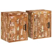 vidaXL Table de chevet 2 pcs Marron Bois massif récupéré