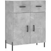 vidaXL Highboard gris béton 69,5x34x180 cm Bois composite