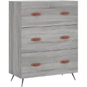 vidaXL Highboard Gris Sonoma 69,5x34x180 cm Matériau dérivé du bois