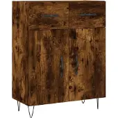 vidaXL Highboard chêne fumé 69,5x34x180 cm bois composite