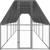 vidaXL Cage à poules d'extérieur 2x10x2 m Acier galvanisé