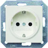 Siemens Prise Schuko avec protection renforcée contre les contacts accidentels, DELTA i-system, blanc titane, 1 pièce.