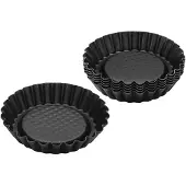 Zenker 6531 Moules À Tartelettes Renversées Par 6, Plats À Tartelettes, Moule À Tarte, Moule À Gâteau, Acier, Noir, 10,5 X 10,5 X 2 Cm