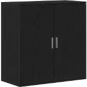vidaXL Buffet noir aspect chêne 79 x 38 x 80 cm Matériau dérivé du bois