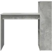 vidaXL Bureau , béton gris, panneaux de particules, 108 x 55 x 103,5 cm