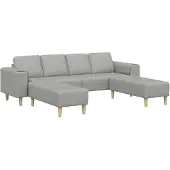 vidaXL Canapé de salon 3 pièces Gris nuage 250 x 188 x 76 cm Polyester