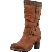 Mustang : chaussures, bottes, fermeture éclair, bottes montantes, couleur marron, style décontracté