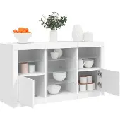 vidaXL Sideboard avec lampes LED blanc 123x37x67 cm