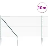 vidaXL Clôture hexagonale avec poteaux, 10 x 1,2 m, acier revêtu de PVC