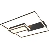 TRIO Plafonnier carré Spiro noir 50cm