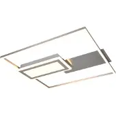 TRIO Plafonnier carré Spiro, finition nickel, 50 cm