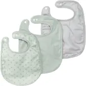 Roba Set De 3 Bavoirs En Coton Bio "Lil Planet" - 23x30 Cm - Certifié Gots - Vert/Gris